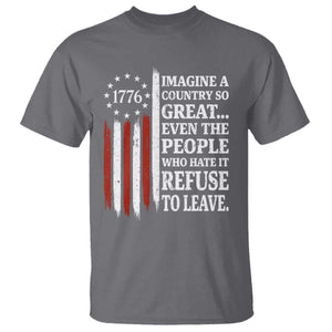 Vintage 1776 Betsy Ross Flag Imagine A Country So Great T Shirt Retro Patriotic American Heritage TS02 Charcoal Print Your Wear