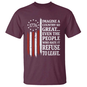 Vintage 1776 Betsy Ross Flag Imagine A Country So Great T Shirt Retro Patriotic American Heritage TS02 Maroon Print Your Wear