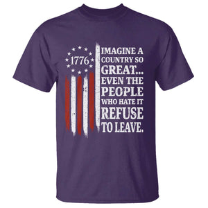 Vintage 1776 Betsy Ross Flag Imagine A Country So Great T Shirt Retro Patriotic American Heritage TS02 Purple Print Your Wear