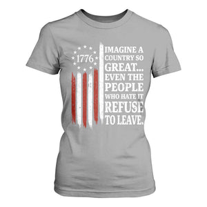 Vintage 1776 Betsy Ross Flag Imagine A Country So Great T Shirt For Women Retro Patriotic American Heritage TS02 Sport Gray Print Your Wear