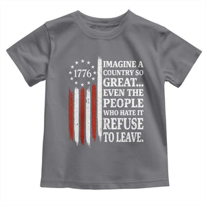 Vintage 1776 Betsy Ross Flag Imagine A Country So Great Toddler T Shirt Retro Patriotic American Heritage TS02 Charcoal Print Your Wear