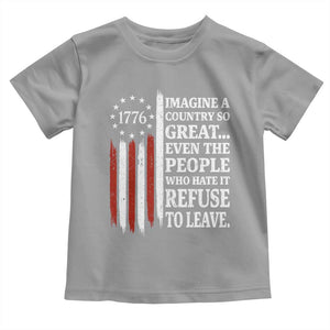 Vintage 1776 Betsy Ross Flag Imagine A Country So Great Toddler T Shirt Retro Patriotic American Heritage TS02 Sport Gray Print Your Wear