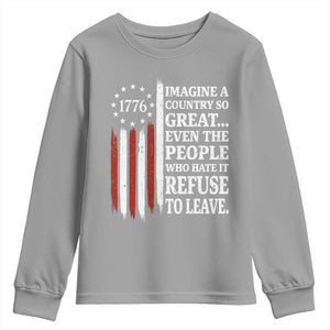 Vintage 1776 Betsy Ross Flag Imagine A Country So Great Youth Sweatshirt Retro Patriotic American Heritage TS02 Sport Gray Print Your Wear