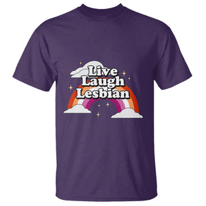 Live Laugh Lesbian Pride T Shirt LGBTQ Pride Flag Rainbow TS02 Purple Printyourwear