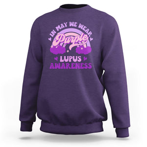 Lupus Awareness Sweatshirt In May We Wear Purple Lupus Awareness Purple Ribbon Awareness TS02 Purple Printyourwear