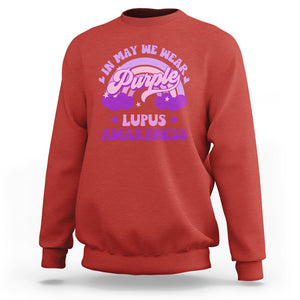 Lupus Awareness Sweatshirt In May We Wear Purple Lupus Awareness Purple Ribbon Awareness TS02 Red Printyourwear