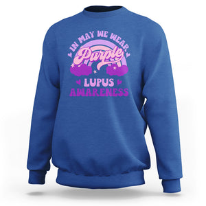 Lupus Awareness Sweatshirt In May We Wear Purple Lupus Awareness Purple Ribbon Awareness TS02 Royal Blue Printyourwear