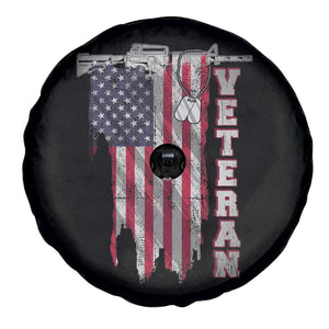 American Veteran Spare Tire Cover US Flag With Rifle And Dog Tags TS02 Print Your Wear