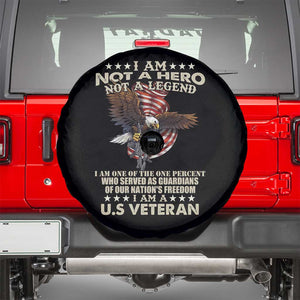 American Veteran Spare Tire Cover I Am Not A Hero Or Legend Bald Eagle TS02 Black Print Your Wear