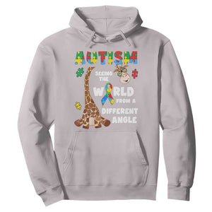 Autism Giraffe Hoodie Seeing The World From A Different Angle Puzzle Pieces TS02 Ice Gray Printyourwear