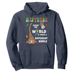 Autism Giraffe Hoodie Seeing The World From A Different Angle Puzzle Pieces TS02 Navy Printyourwear