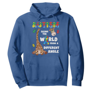 Autism Giraffe Hoodie Seeing The World From A Different Angle Puzzle Pieces TS02 Royal Blue Printyourwear