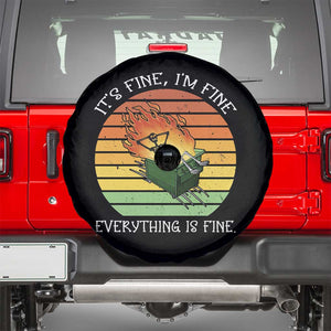 Dumpster Fire Skeleton Spare Tire Cover It's Fine I'm Fine Everything Is Fine TS02 Black Print Your Wear