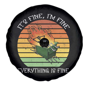 Dumpster Fire Skeleton Spare Tire Cover It's Fine I'm Fine Everything Is Fine TS02 Print Your Wear