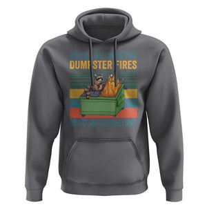Funny Dumpster Fire Raccoon Hoodie When Life Gives You Dumpster Fires Roast Marshmallows Retro Vintage TS02 Charcoal Print Your Wear