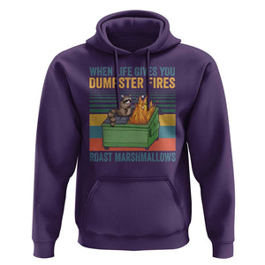 Funny Dumpster Fire Raccoon Hoodie When Life Gives You Dumpster Fires Roast Marshmallows Retro Vintage TS02 Purple Print Your Wear