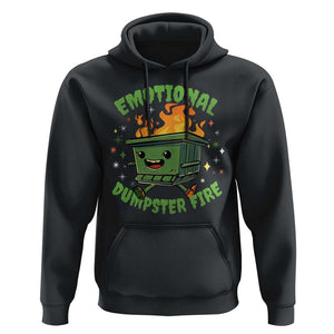 Emotional Dumpster Fire Hoodie Funny Mental Health Retro Groovy TS02 Black Print Your Wear