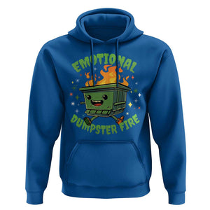 Emotional Dumpster Fire Hoodie Funny Mental Health Retro Groovy TS02 Royal Blue Print Your Wear