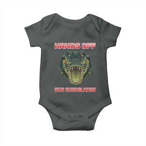 Hands Off Our Everglades Baby Onesie Fierce Alligator Protest TS02 Dark Heather Print Your Wear