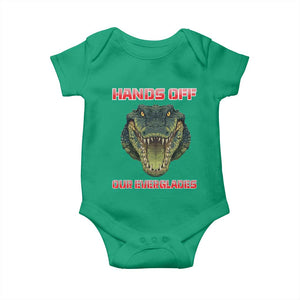 Hands Off Our Everglades Baby Onesie Fierce Alligator Protest TS02 Irish Green Print Your Wear