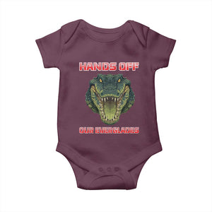 Hands Off Our Everglades Baby Onesie Fierce Alligator Protest TS02 Maroon Print Your Wear