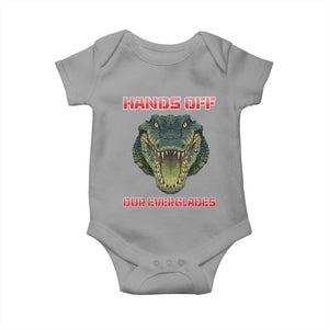 Hands Off Our Everglades Baby Onesie Fierce Alligator Protest TS02 Sport Gray Print Your Wear