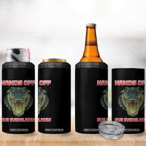 Hands Off Our Everglades 4 in 1 Can Cooler Tumbler Fierce Alligator Protest TS02 Print Your Wear