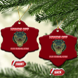 Hands Off Our Everglades Ceramic Ornament Fierce Alligator Protest TS02 Print Your Wear