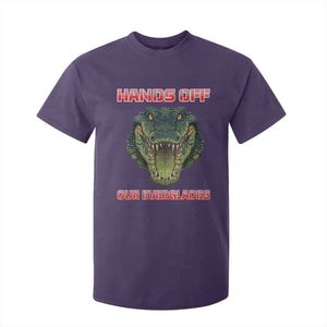 Hands Off Our Everglades T Shirt For Kid Fierce Alligator Protest TS02 Purple Print Your Wear
