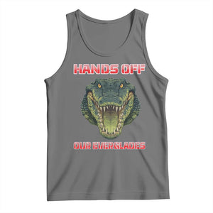 Hands Off Our Everglades Tank Top Fierce Alligator Protest TS02 Black Heather Print Your Wear