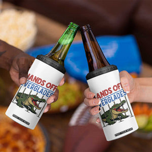 Hands Off Everglades 4 in 1 Can Cooler Tumbler Alligator Protest TS02 Print Your Wear