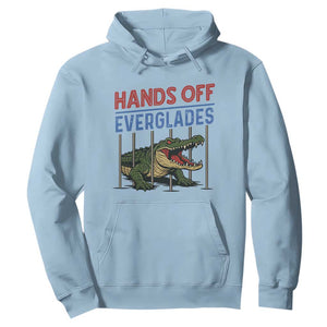 Hands Off Everglades Hoodie Alligator Protest TS02 Light Blue Print Your Wear