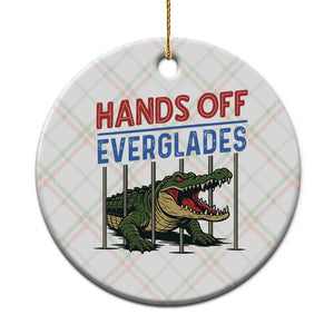 Hands Off Everglades Ceramic Ornament Alligator Protest TS02 1pc Christmas Plaid Print Your Wear