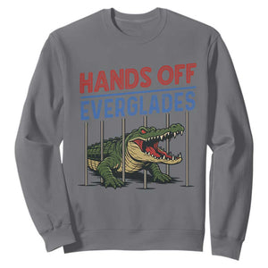 Hands Off Everglades Sweatshirt Alligator Protest TS02 Charcoal Print Your Wear