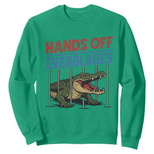 Hands Off Everglades Sweatshirt Alligator Protest TS02 Irish Green Print Your Wear