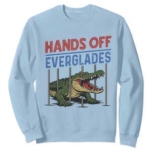 Hands Off Everglades Sweatshirt Alligator Protest TS02 Light Blue Print Your Wear
