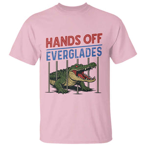 Hands Off Everglades T Shirt Alligator Protest TS02 Light Pink Print Your Wear