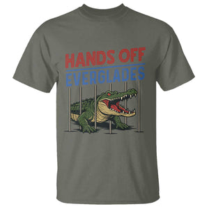 Hands Off Everglades T Shirt Alligator Protest TS02 Military Green Print Your Wear