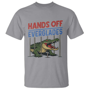 Hands Off Everglades T Shirt Alligator Protest TS02 Sport Gray Print Your Wear