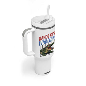 Hands Off Everglades Tumbler With Handle Alligator Protest TS02 Print Your Wear