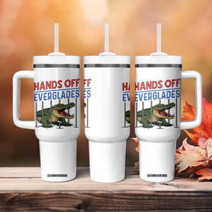Hands Off Everglades Tumbler With Handle Alligator Protest TS02 Print Your Wear
