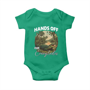 Hands Off Our Everglades Baby Onesie Vintage Alligator Swamp TS02 Irish Green Print Your Wear