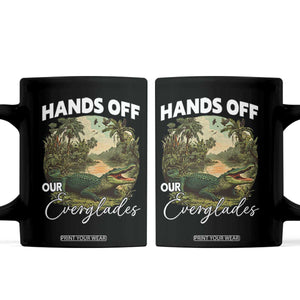 Hands Off Our Everglades Coffee Mug Vintage Alligator Swamp TS02 Black Print Your Wear