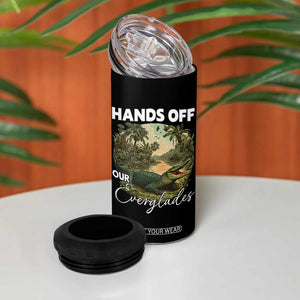 Hands Off Our Everglades 4 in 1 Can Cooler Tumbler Vintage Alligator Swamp TS02 Print Your Wear
