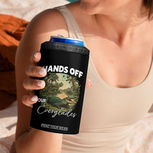Hands Off Our Everglades 4 in 1 Can Cooler Tumbler Vintage Alligator Swamp TS02 Print Your Wear