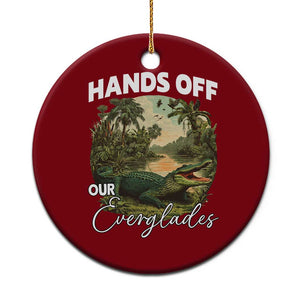 Hands Off Our Everglades Ceramic Ornament Vintage Alligator Swamp TS02 1pc Red Print Your Wear