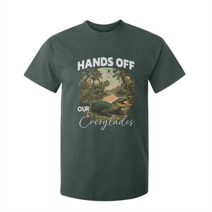 Hands Off Our Everglades T Shirt For Kid Vintage Alligator Swamp TS02 Dark Forest Green Print Your Wear
