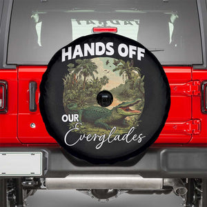Hands Off Our Everglades Spare Tire Cover Vintage Alligator Swamp TS02 Black Print Your Wear