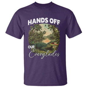 Hands Off Our Everglades T Shirt Vintage Alligator Swamp TS02 Purple Print Your Wear