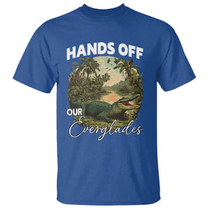 Hands Off Our Everglades T Shirt Vintage Alligator Swamp TS02 Royal Blue Print Your Wear
